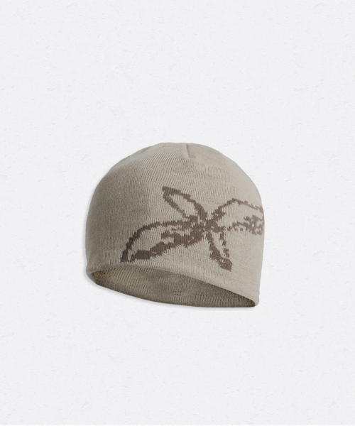 Stitched Flower Beanie_[beige]