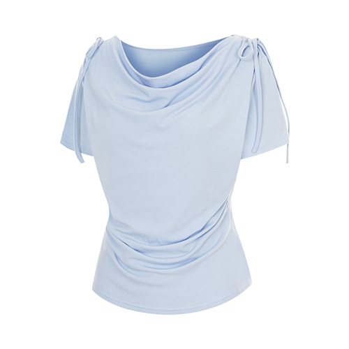 Ribbon Drape облегающая футболка V5B-CTS017