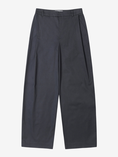 STRAIGHT COTTON PANTS_NAVY
