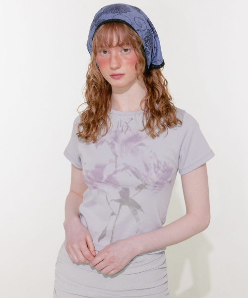【LOULOUSEOUL】Lily T-Shirt (Gray) 2차] Lily T-Shirt (Gray) - LOULOUSEOUL