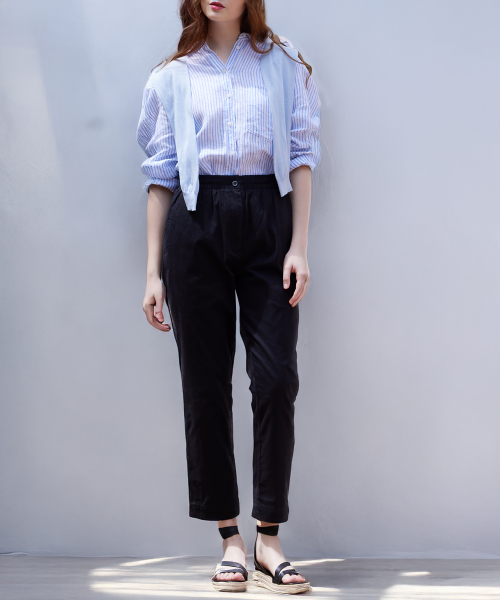 Женские брюки чинос tapered fit Black SL016