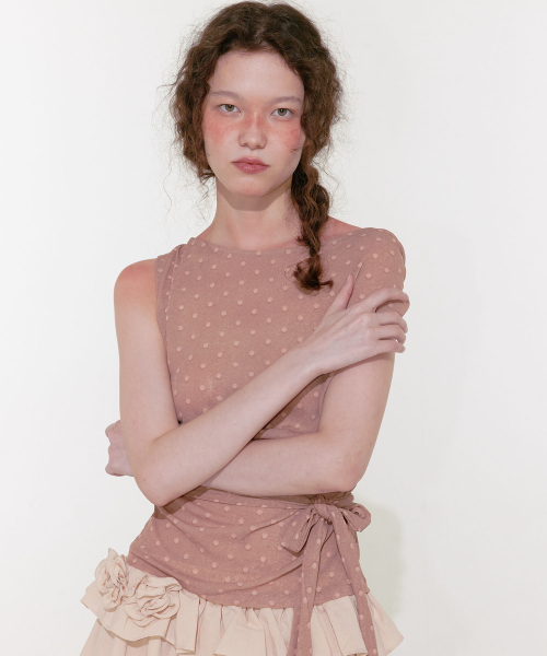 Dot Off Shoulder Top (Vintage оранжевый)