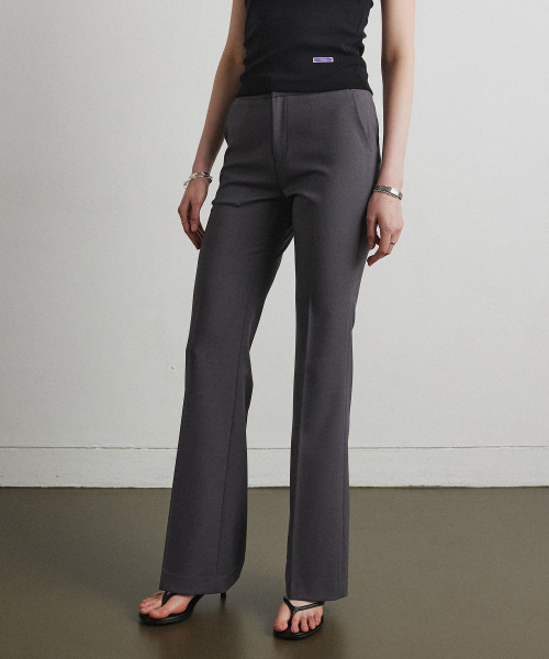 ESSENTIAL BOOTCUT SLACKS_DARK GREY