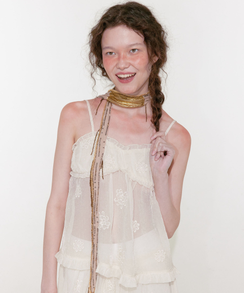 Chloe See Through без рукавов (Ivory)
