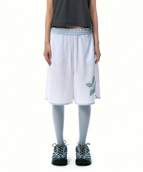 ◆ojos◆ OJOS x NOITOW SHU Mesh Boxer Shorts White 25CB_SH- 오호스(OJOS) OJOS x NOITOW SHU Mesh Boxer Shorts / White