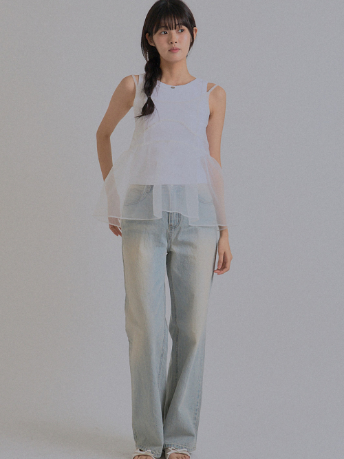Silhouette Sheer Layer Top_белый