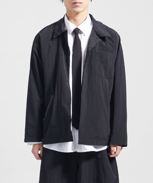 HIDDEN SHIRT JACKET-BLACK