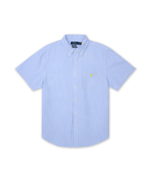 CUBDPPPKSSPR-SHORT SLEEVE-SPORT SHIRT 40/1 SEERSUCKER-BLUE