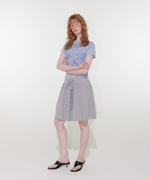【Loulouseoul】25ss Western Stud Skirt 루루서울(LOULOUSEOUL) Western Stud Skirt (Light Gray