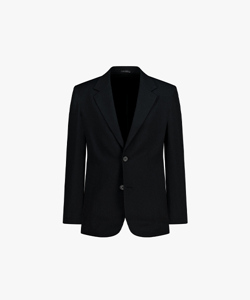 [25SS] LLM24554 Black свободный жакет без подкладки с нотч-лацканом
