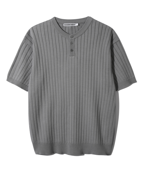 Ribbed Golji Henley Neck трикотаж Cool серый