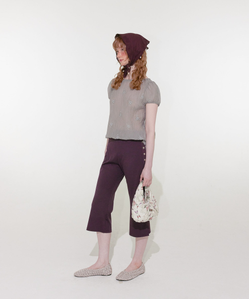 Button Capri брюки (фиолетовый)