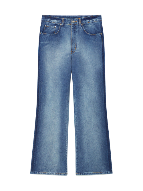 GRADATION WASHED DENIM PANTS FOR MEN IN BLUE