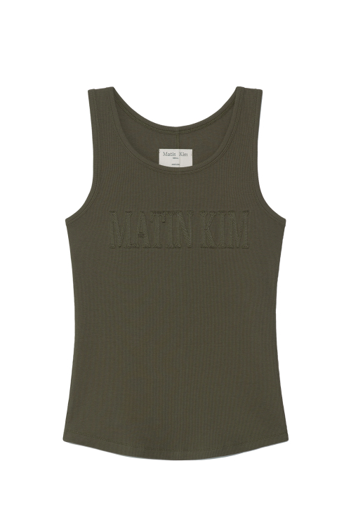 【新品】MATIN KIM LOGO APPLIQUE SLIM TANKTOP MUSINSA公式 | MATIN KIM LOGO APPLIQUE SLIM TANK TOP IN KHAKI