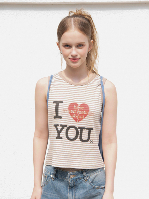 STRIPE I HAVE SLEEVELESS, BROWN