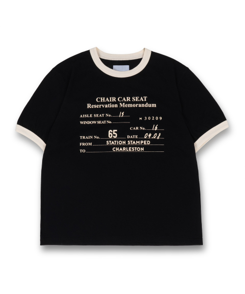 CHARLESTON RINGER T-SHIRTS BLACK(IVORY)
