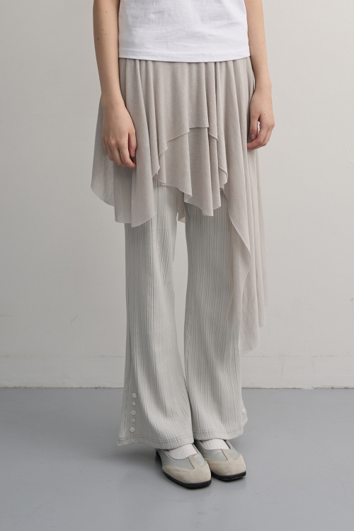 PLEATS BANDING BUTTON PANTS