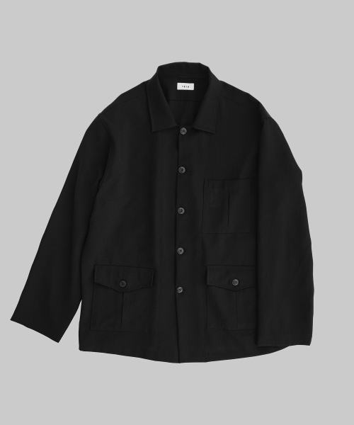 чёрный Japanese Washed полиэстер рубашка куртка