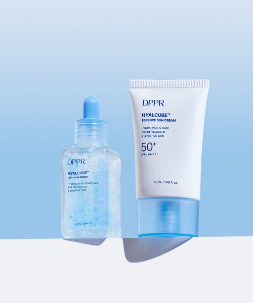 디퍼(dppr) [2SET] 히알루론산 히알큐브 에센스 선크림 50ml + 수분 세럼 50ml