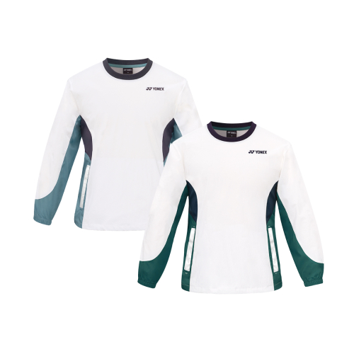 251JJ002U унисекс анорак с круглым вырезом White Green / White Sky Blue