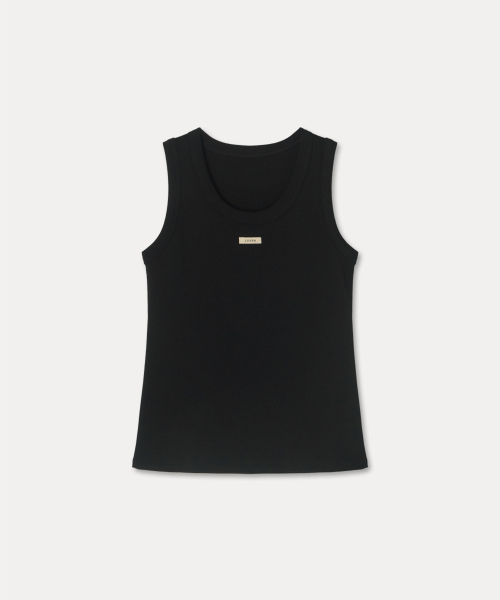 Хлопковый топ на бретелях с лейблом Black