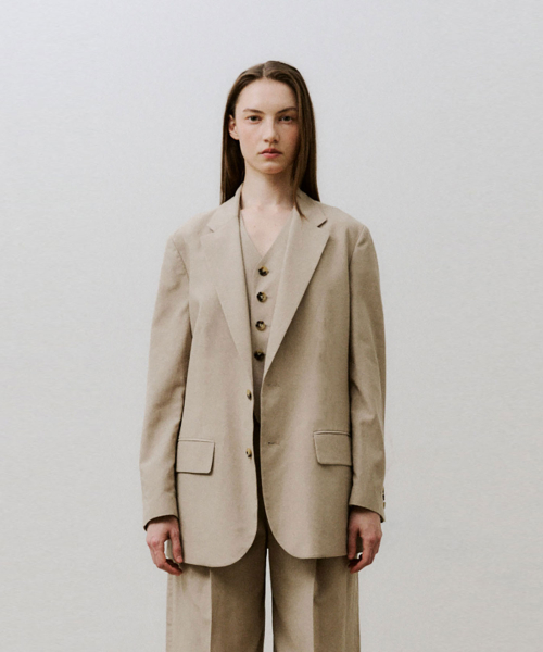 TENCEL LINEN JACKET (BEIGE)