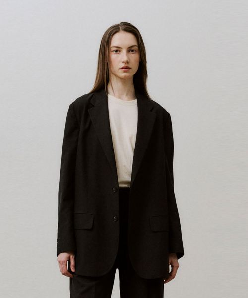 TENCEL LINEN JACKET (BLACK)