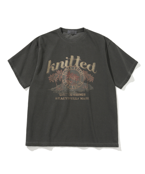 (UNISEX) Футболка с пальмой Pigment CHARCOAL