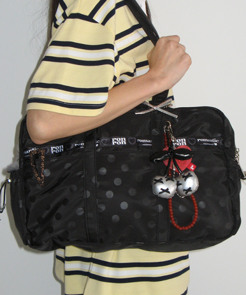 MINIMAL SLOUCHY DUFFLE BAG BLACK DOT