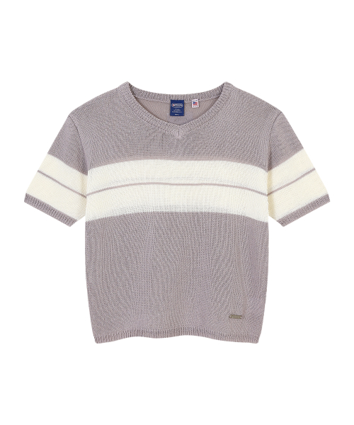 W V NECK KNIT (PURPLE)