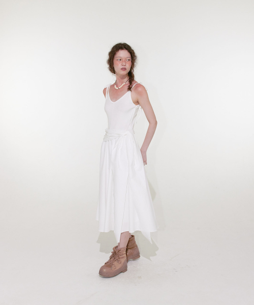 【LOULOUSEOUL】Layered Wrap Dress (White) 루루서울(LOULOUSEOUL) Layered Wrap Dress (White) - 사이즈