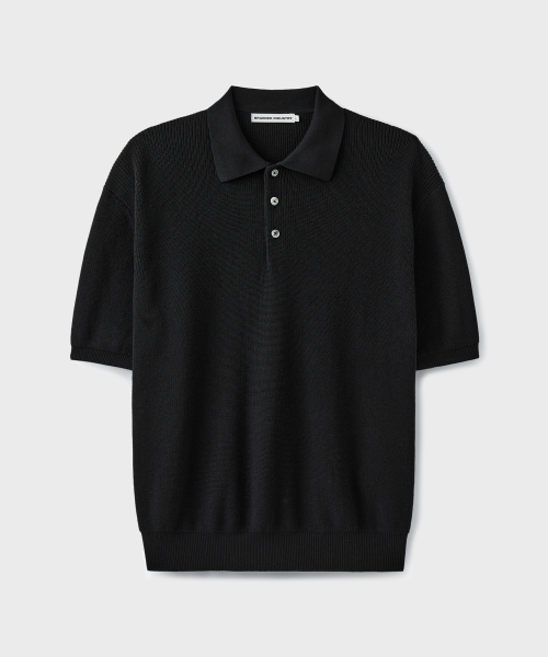 HARD TWIST RESORT POLO KNIT [BLACK]