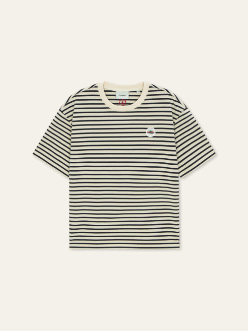 CANNI ♥ DROP STRIPE HALF SLEEVE /追跡付 더카니(THE CANNI) DROP STRIPE HALF SLEEVE(Black) - 사이즈