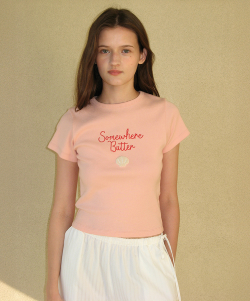 [SOMEWHERE BUTTER]★25SS★韓国人気★Boucle Shell Logo Top MUSINSA公式 | SOMEWHEREBUTTER Boucle Shell Logo Top - Ivory