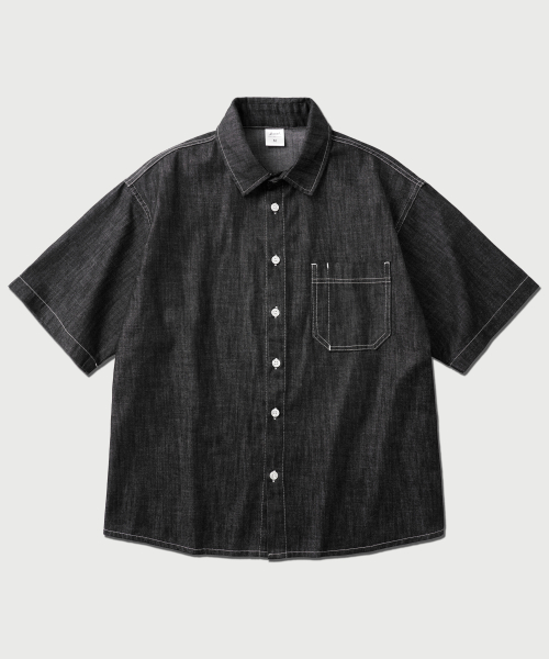 Flint Denim рубашка с коротким рукавом Black BJSS2644