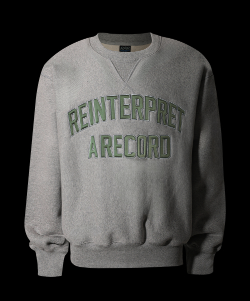 Свитшот Mega Weight Reverse Weave с арочным лого_Heather Gray