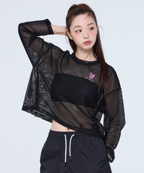 라이프워크() 여성) 메쉬 숏 긴팔 티셔츠 상품 이미지