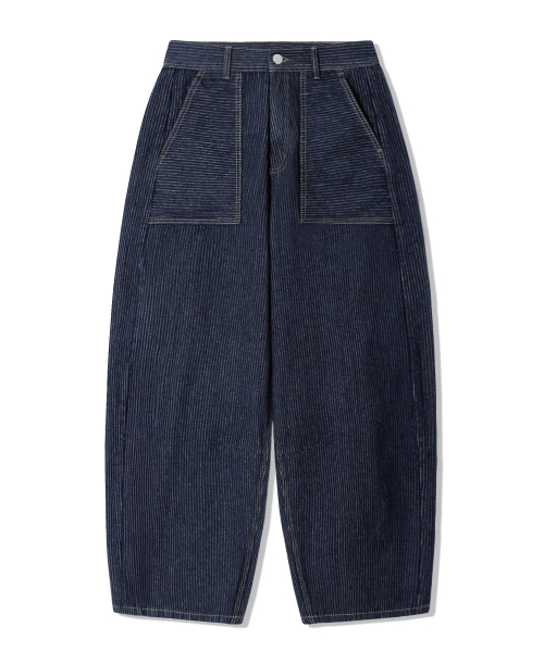 STRIPE CARPENTER BALLOON DENIM PANTS_INDIGO
