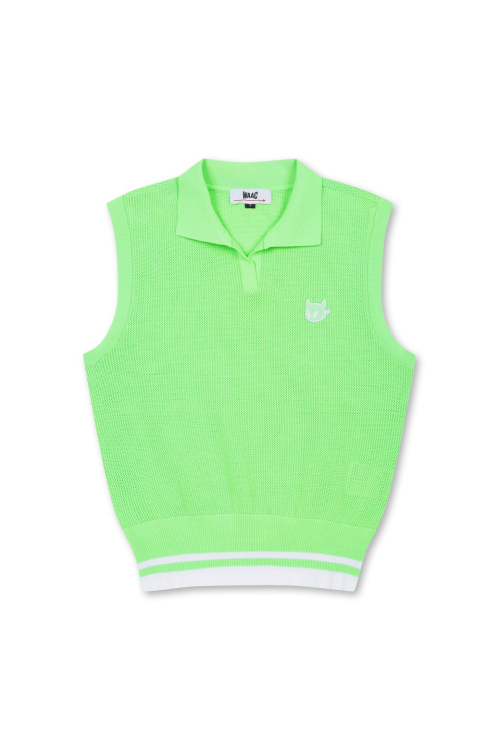 женский Mesh Polo Knit Vest_WWWAM25206YGN