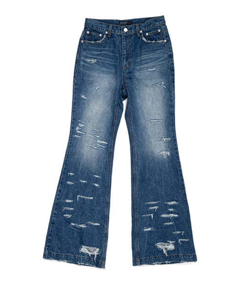 선데이오프클럽(SUNDAYOFFCLUB) `RAVAGE` Flared Denim - Washed
