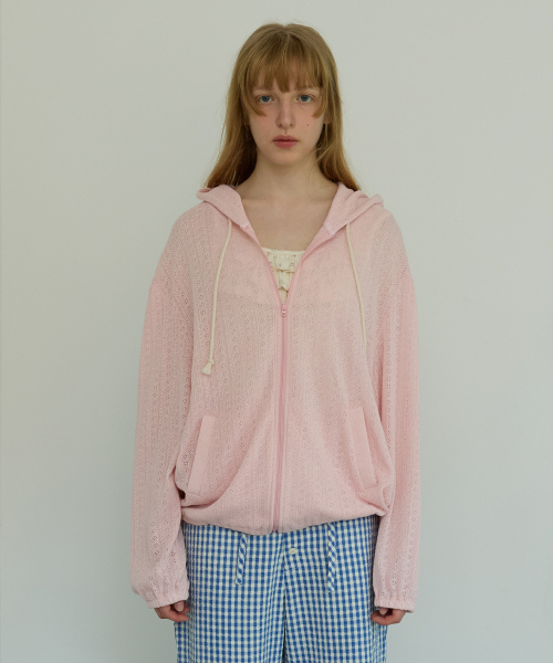 Mellow Lace Hoodie, Pink