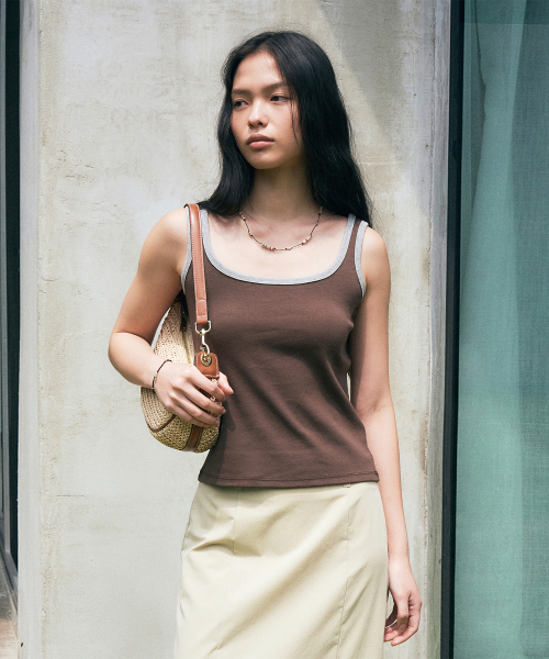 Lining расцветка Sleeveless Top (Brown)
