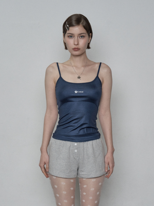 ★SETUP-EXE★LOGO PEARL SLEEVELESS / NAVY★正規品/韓国送料込 셋업이엑스이(SETUP-EXE) LOGO PEARL SLEEVELESS / NAVY
