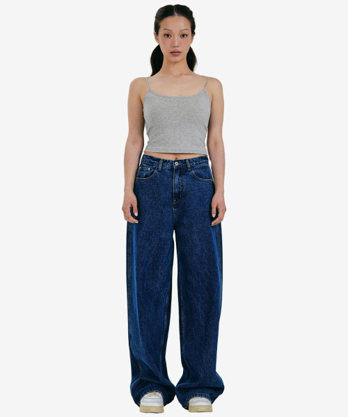 [CONCH DENIM] Классические широкие джинсы, deep blue