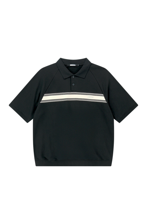 SHORT SLEEVE POLO SWEAT [BLACK]