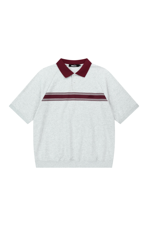 SHORT SLEEVE POLO SWEAT [MEL.GREY]