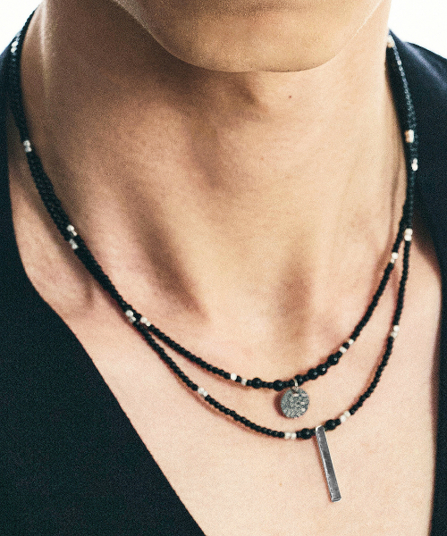 에스에스와이() 더블 레이어드 펜던트 오닉스 스톤 목걸이 상품 이미지