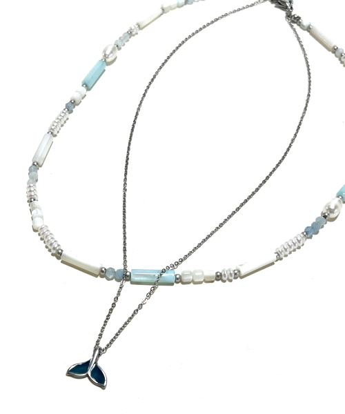 에스에스와이() [SET] 웨일 & 마더펄 스톤 진주 목걸이 상품 이미지