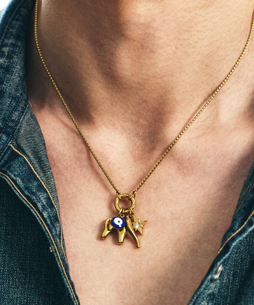 에스에스와이() 이블아이 럭키 심볼 참 목걸이 골드 상품 이미지