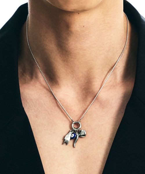 에스에스와이() 이블아이 럭키 심볼 참 목걸이 실버 상품 이미지